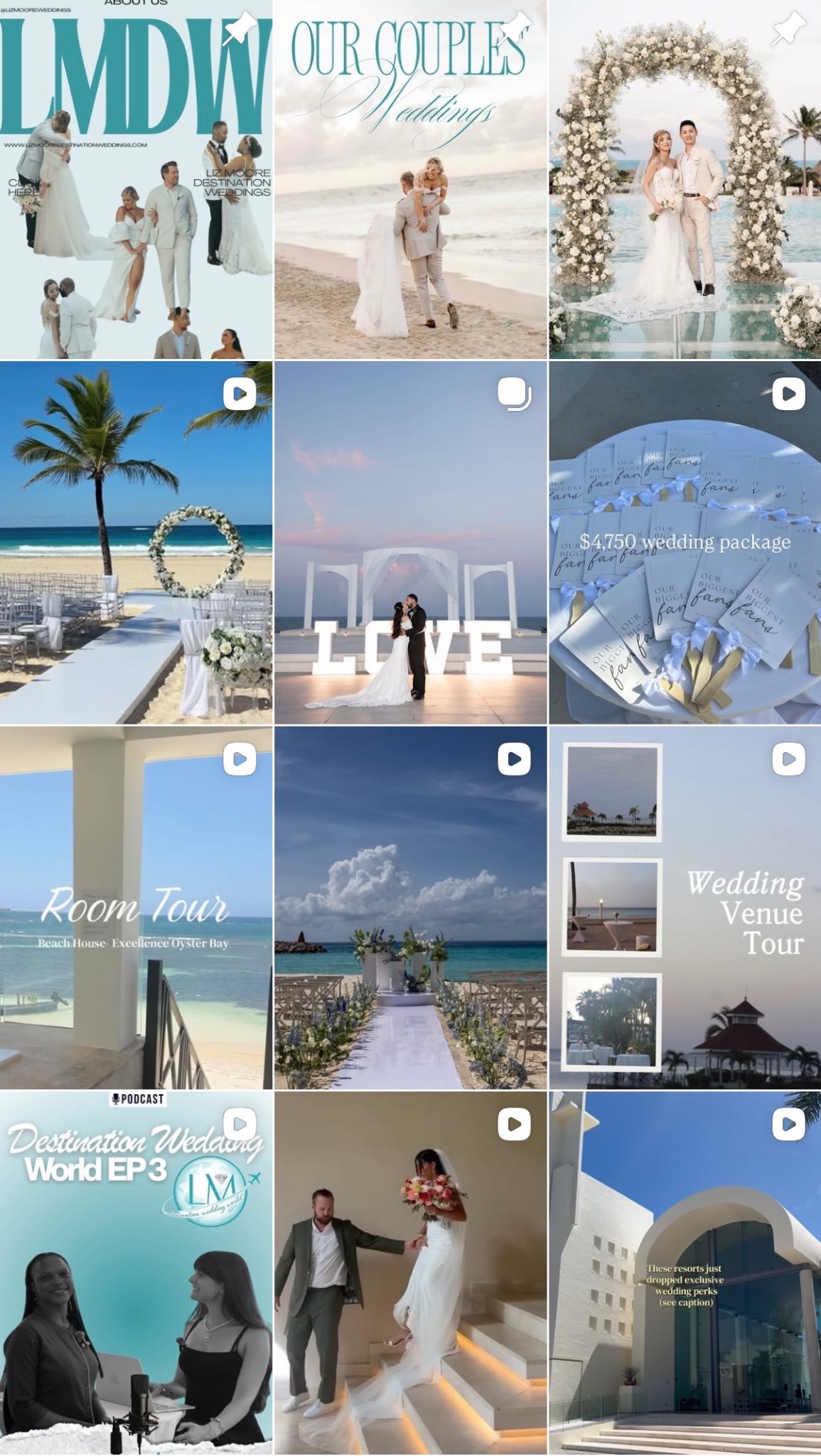 Wedding content and social media grid preview